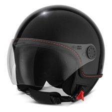 Casque Demi Jet PIAGGIO Pour Vespa Visor 4.0 Noir Brillant