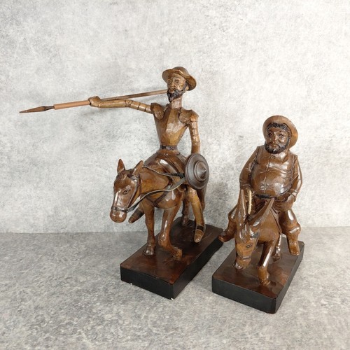 Wood sculpture don quixote - wood,