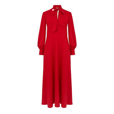 Warehouse Red Pussybow Maxi Dress- NEWT  - Size 14