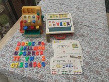 Jouets Vintage Fisher Price Lot Caisse Enregistreuse Tableau D'ecole