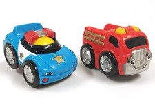 Fisher Price Little Zoomers Camion De Pompiers Voiture De Police Ensemble AN794