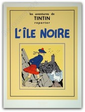 Affiche Sérigraphie Hergé Tintin Ile Noire 2000ex 60x80 cm
