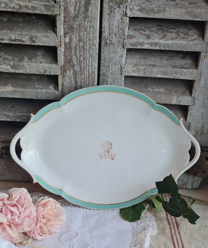Ancien plat ovale porcelaine - plat,