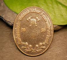 Ovale Medaille Kurhessisch - Waldeck'scher Feuerwehrverband 50 50 Helm Abzeichen