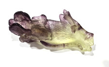 3.5'' DAUM FRANCE IRIS FLOWER MINI COUPELLE PATE DE VERRE  FLOWER  DISH TRAY