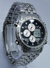 Vtg 1990s Accurist UTC World Time Chrono Timer Alarm MB022 Japan Quartz Watch