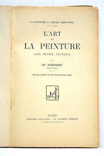 Livre ancien rudhardt - l'art, de