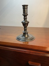 HAUTE EPOQUE XVIII e SIÈCLE BOUGEOIR CHANDELIER BRONZE PLAQUÉ ARGENT, FLAMBEAU .