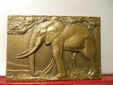 RARE FRENCH 75mm ART DECO PLAQUE by THENOT THE ELEPHANT