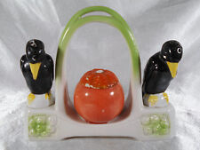 SALT PEPPER SHAKER MUSTARD "RAVEN" PORCELAIN CONDIMENT SET 