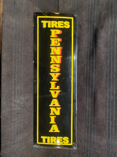 Plaque métal émaillé pneus