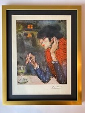 PABLO PICASSO+ ORIGINAL 1954 + SIGNED + HAND TIPPED COLORPLATE ABSINTHE DRINKER