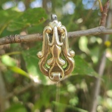 Antique key, hook for chain watch pocket / castle / silver gold plated