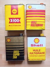 4 Anciens Bidons Huile SHELL