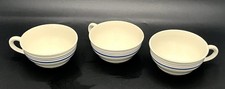 3 cups Boch La Louvière, blue decor and brown nets, Belgian made