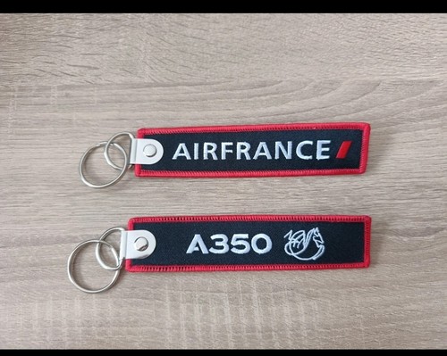 Porte clé brodé avion flamme - clé,