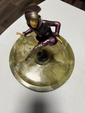 1930's Gerdago style dancing PIXIE on marble plinth base.