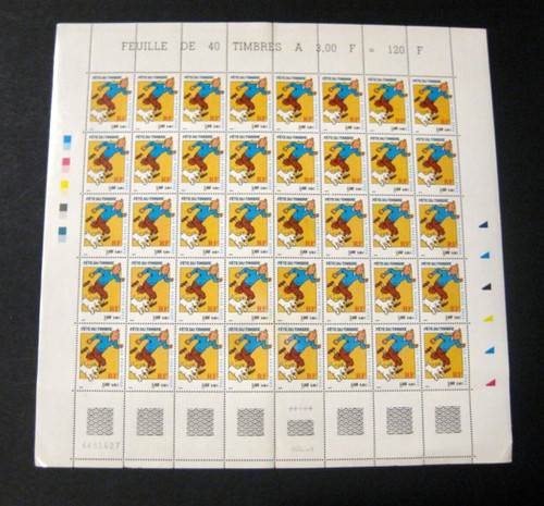 Tintin planche timbres - de,