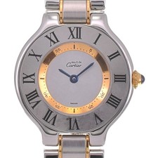CARTIER Must21 Vantian W10075R6/1340 Silver Dial Quartz Ladies Watch I#142459