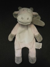 doudou plat vache rose gris