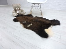 Marron Blanc Véritable Tapis Peau de Mouton: Naturel Fourrure Jeté ,Ferme Décor