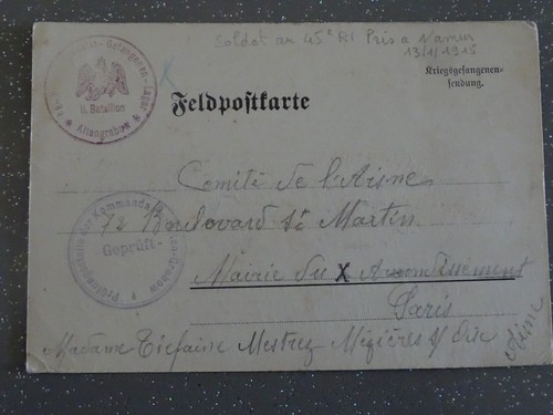 Carte prisonniers guerre - carte,