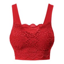 Genie Milana Lace Sports Bra Flowers Cami Top Pads Women Underwear