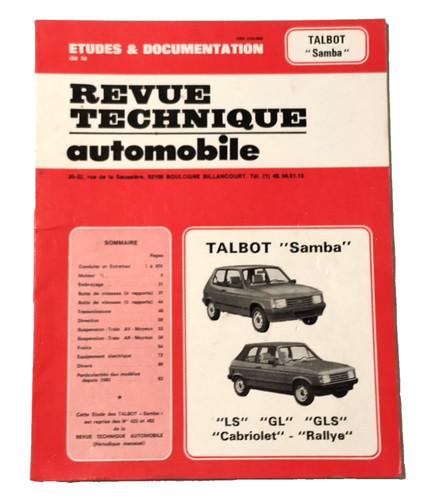 Talbot samba rallye gls gl - rallye,