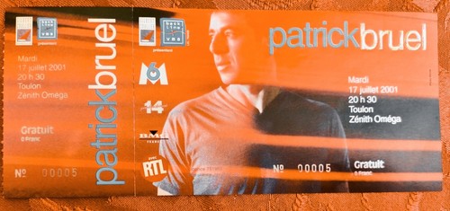 Patrick bruel ticket - bruel, billet