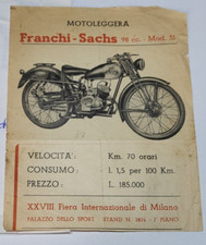 ORIGINAL DEPLIANT MOTOLEGGERA  FRANCHI –SACHS 98 CC-MOD 51