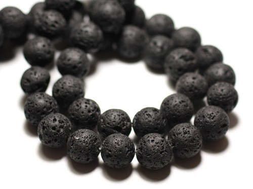 4pc perles pierre lave - perles,