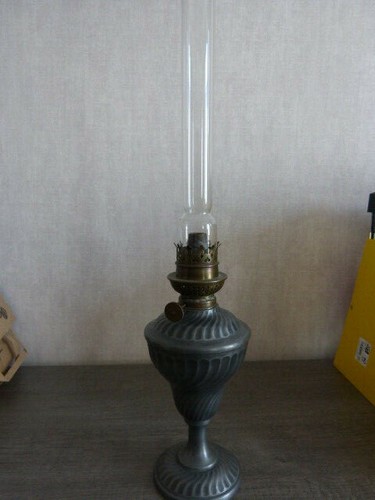 Old kerosene lamp - lamp,, pewter