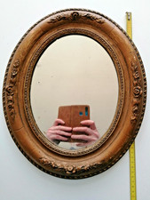 ancien miroir ovale doré 19