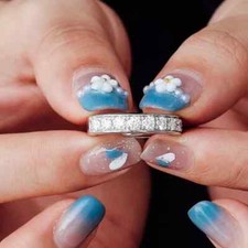 Bague en diamant ronde certifiée 0,80 ct cultivée en laboratoire demi-éternit...