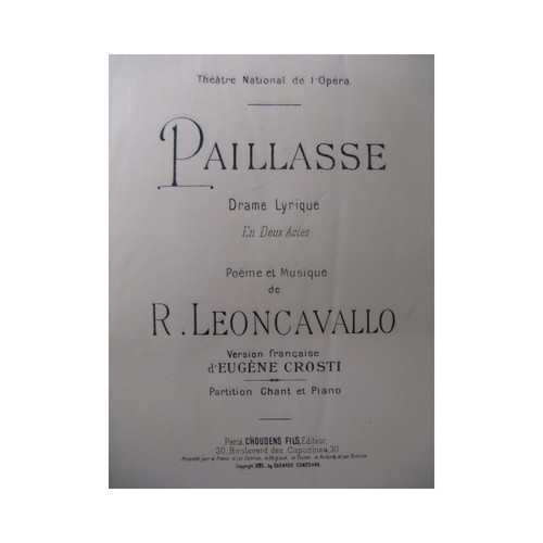 Leoncavallo ruggero paillasse - ruggero,