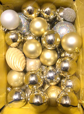 Lot of 24 Golden Christmas Balls • Tree Decoration • High Quality • Ornament