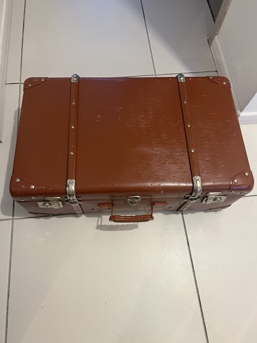 Valise rigide vintage marron