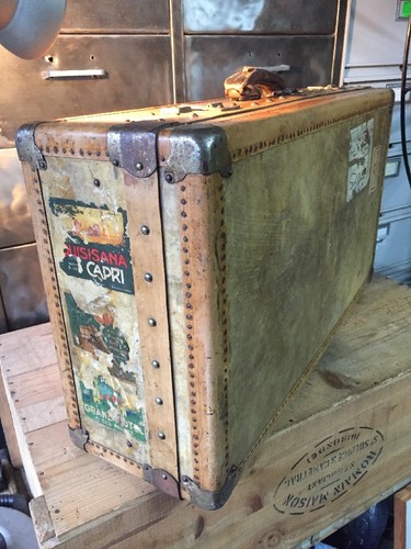 Ancienne valise bois peau - ancienne,