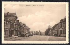 Old postcard Chimay, Place du Faubourg 