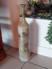 VASE BOTTLE terracotta enamelled H 58cm, signed and dated Michel BAILLY 82