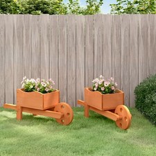 Jardinières brouette 2 pcs 47x15x19 cm bois de sapin massif vidaXL