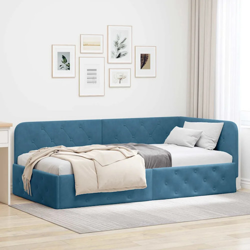 Cadre lit angle velours - lit,