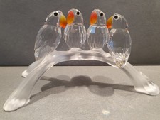 CRISTAL FIGURINE SWAROVSKI 10CM FOUR BABY LOVEBIRDS 7621/000/005