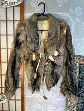 REAL Fur Jacket FOX Mini XS small Gray Coyote