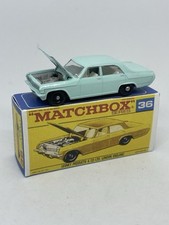 Lesney Matchbox 36 Custom Opel Diplomat Sea Foam Green. Grey Engine Repro F Box