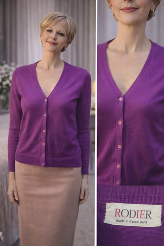Gilet rodier paris violet - gilet,