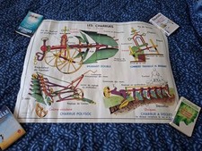 Affiche Scolaire Vintage Annees 50/60 Les Charrues Et Herses  90 Cms Par 68 Cms