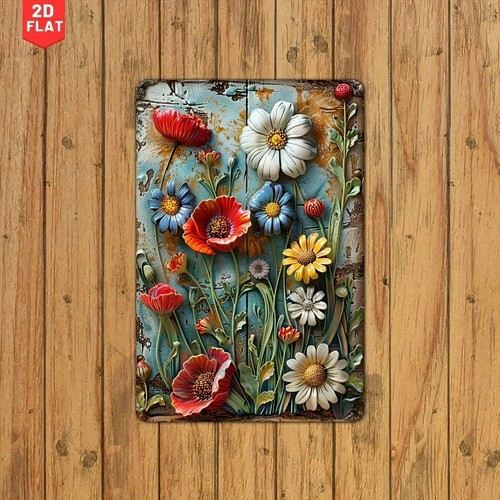 Vintage floral metal wall art - vintage,