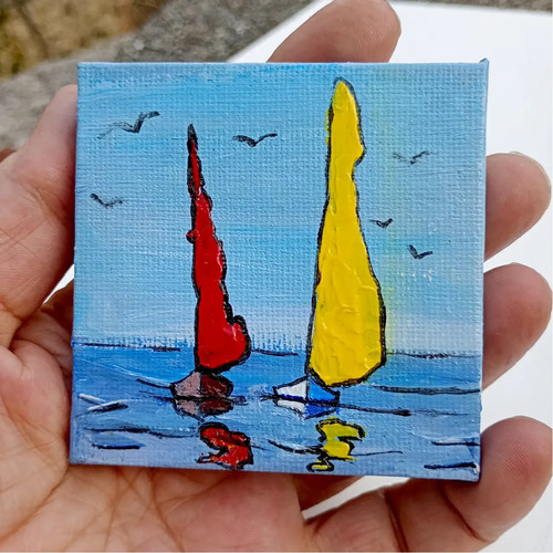 Tableau régates acrylique au - tableau, régates.