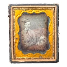 Antique Daguerreotype Portrait Vintage Collectible Photo Young Boy 1850s READ